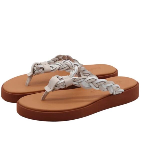 See By Chloe White and Tan Braided Sandals - Picture 1 of 6